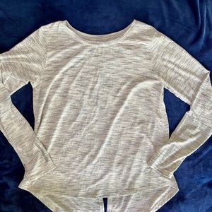 Zyia Active Ash Split Back Long Sleeve T, Size XL